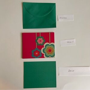 10 floral flat blank cards and Envelope and Pink Floral Note Card Set cardstock